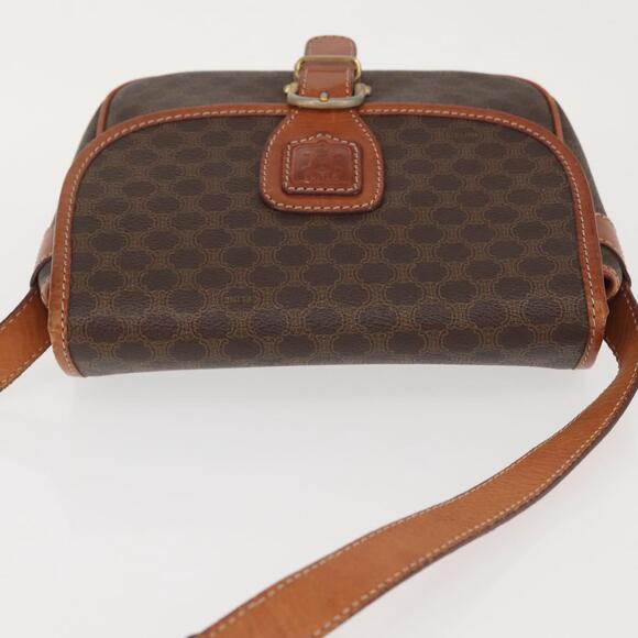 CELINE Macadam Canvas Shoulder Bag Pvc Leather Brown Gold - Picture 6 of 13